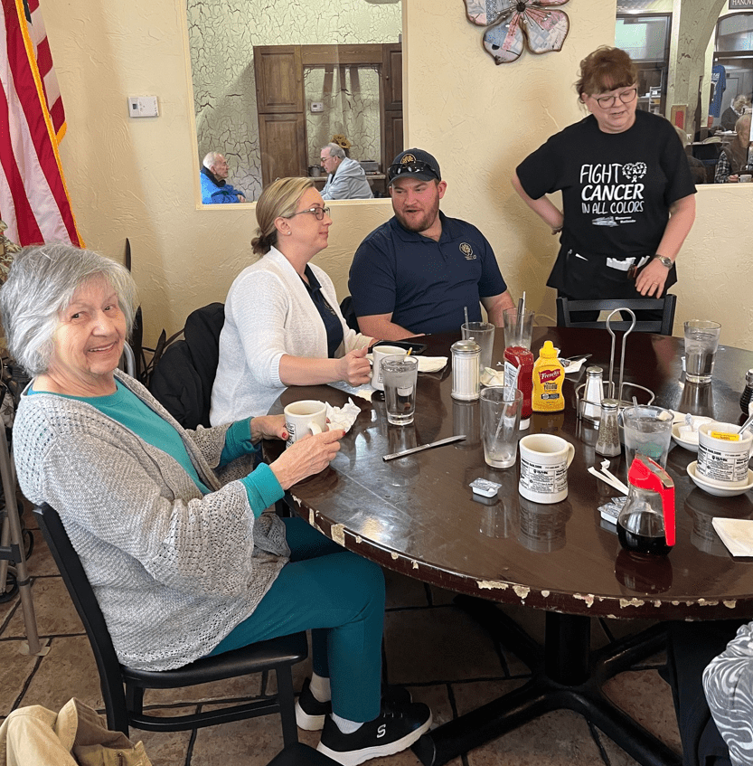 food1 Seniors enjoying their food while talking to others