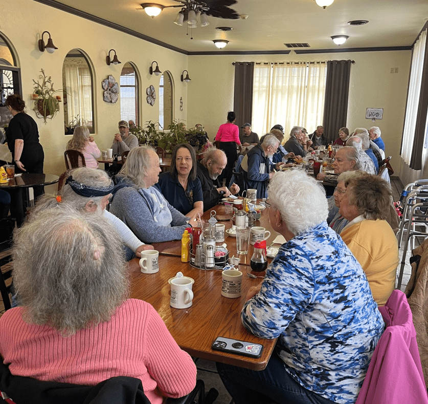 food2 Seniors talking to each other at the table
